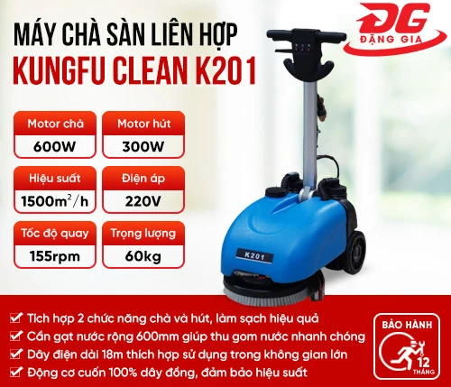 Máy chà sàn liên hợp mini Kungfu Clean K201 2