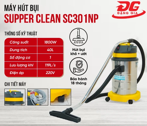 Máy hút bụi công nghiệp Supper Clean SC301NP 2