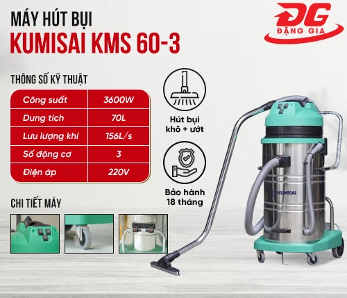 Máy hút bụi nước công nghiệp Kumisai KMS 60-3 2