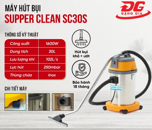 Máy hút bụi nước công nghiệp Supper Clean SC30S 2