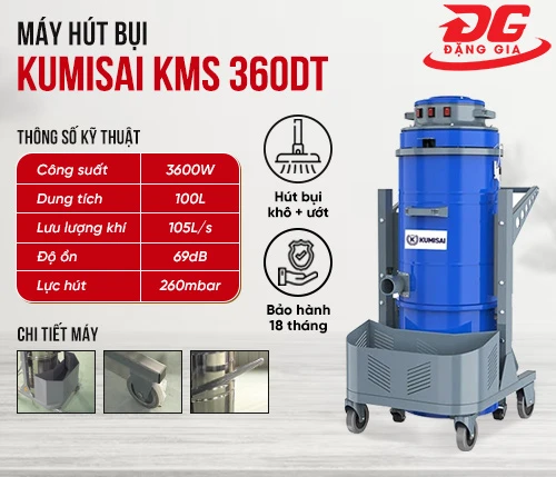 Máy hút bụi công nghiệp Kumisai KMS 360DT 2