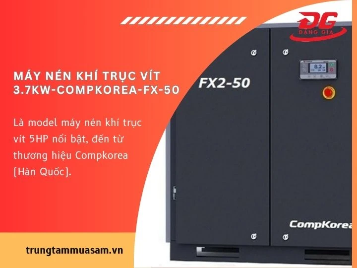 Máy nén khí trục vít 3.7kW Compkorea FX-50