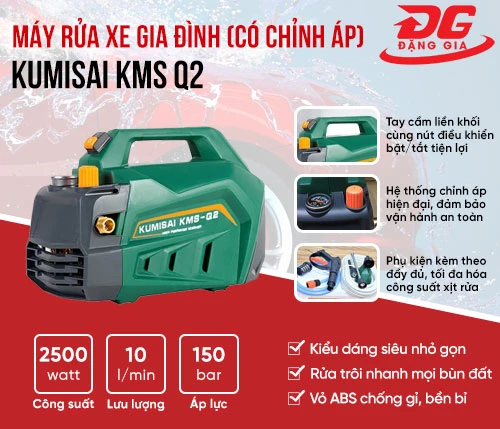 Máy rửa xe gia đình Kumisai KMS Q2 (có chỉnh áp) 2