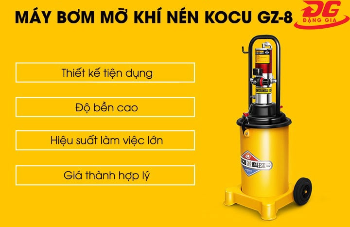 Ưu điểm Máy bơm mỡ khí nén Kocu GZ 8 