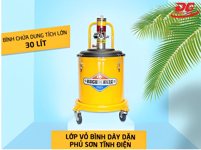 Máy bơm mỡ khí nén GZ-A9 có lớp vỏ làm từ thép không gỉ phủ sơn tĩnh điện