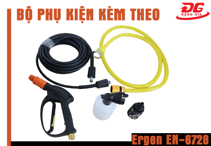 Bộ phụ kiện đầy đủ của máy rửa xe Ergen EN-6728 2800W