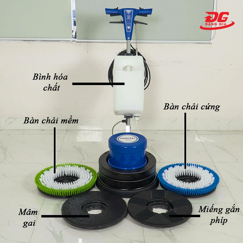 Máy chà sàn đơn Kumisai KMS 523 và các phụ kiện của máy