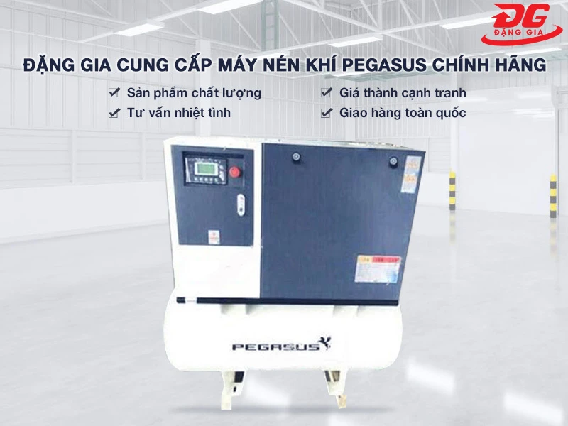 Mua máy nén khí trục vít Pegasus TMP-10A tại Đặng Gia yên tâm về chất lượng