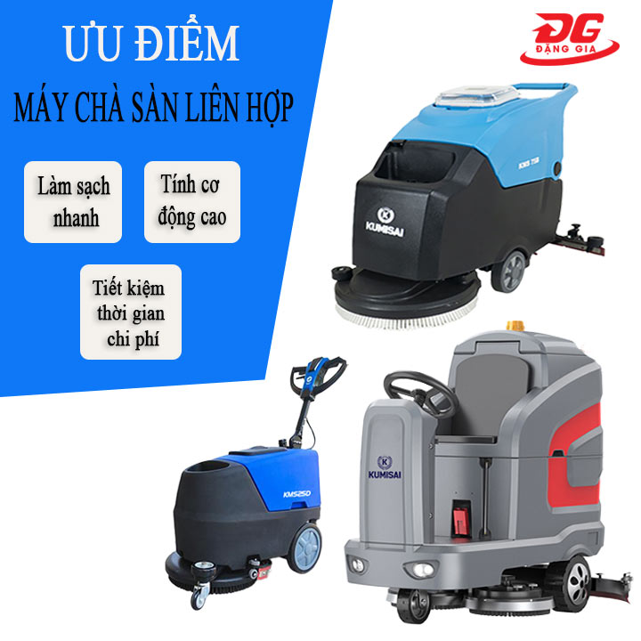 Máy chà sàn liên hợp có nhiều ưu điểm vượt trội