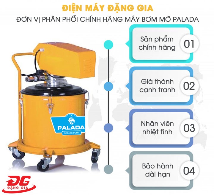 Đơn vị phân phối chính hãng máy bơm mỡ Palada