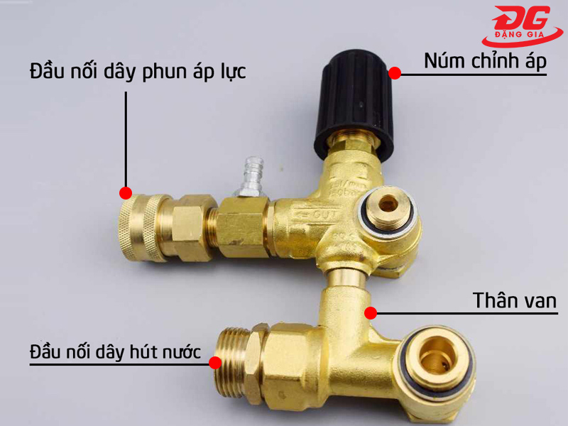 Cấu tạo cụm van chỉnh áp suất máy rửa xe