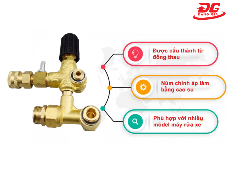 Đặc điểm cụm van chỉnh áp suất máy rửa xe