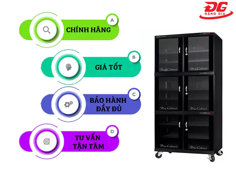 Đặng Gia là đơn vị phân phối tủ hút ẩm Dry-Cabi DHC 800 chất lượng