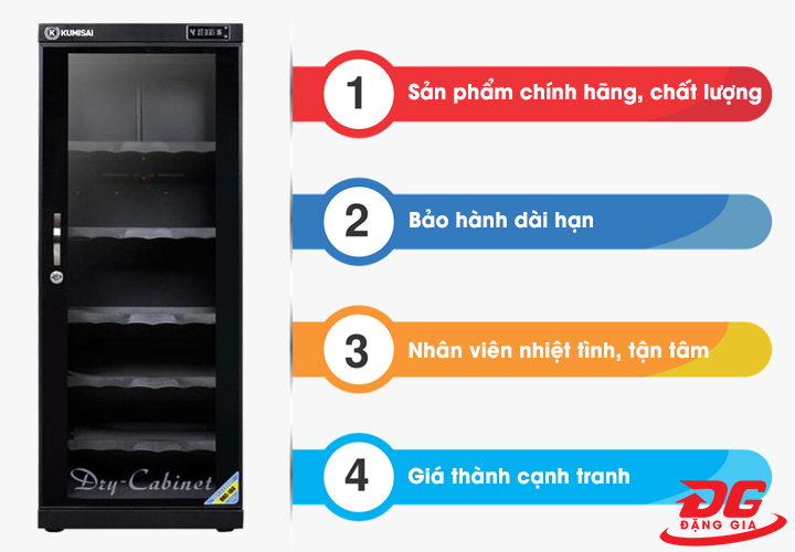 Lý do người dùng nên mua tủ chống ẩm Kumisai DHC 160 tại Điện máy Đặng Gia