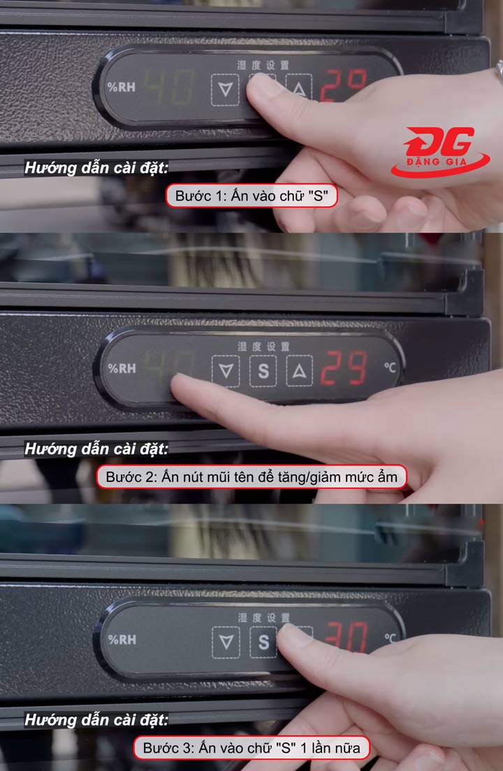 Cách vận hành tủ chống ẩm máy ảnh Kumisai DHC 800 vô cùng đơn giản