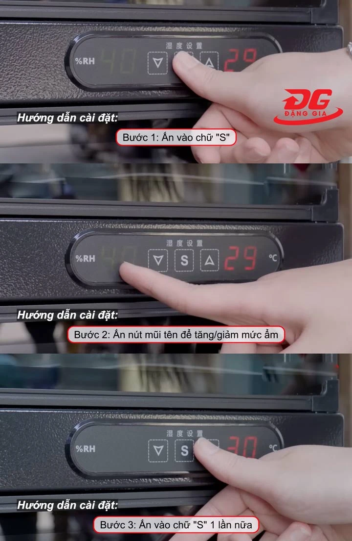 Cách vận hành tủ chống ẩm máy ảnh Kumisai DHC 800 vô cùng đơn giản