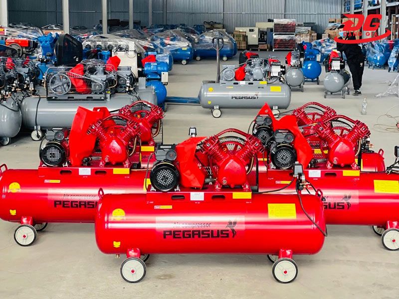 Máy nén khí Pegasus TM-V-0.17/8-70L màu đỏ