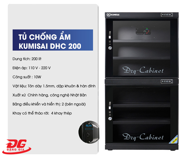 Tủ chống ẩm Kumisai DHC 200 giá rẻ