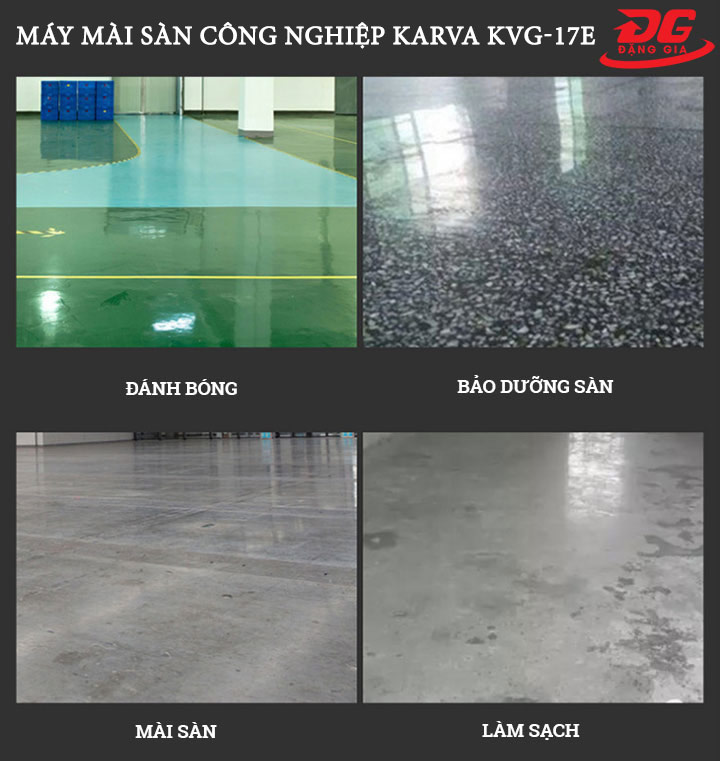 Ứng dụng của sản phẩm mài sàn công nghiệp Karva KVG-17E