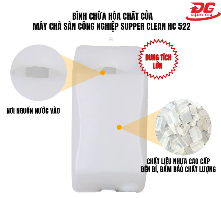 Bình chứa hoá chất của máy chà sàn công nghiệp Supper Clean HC 522