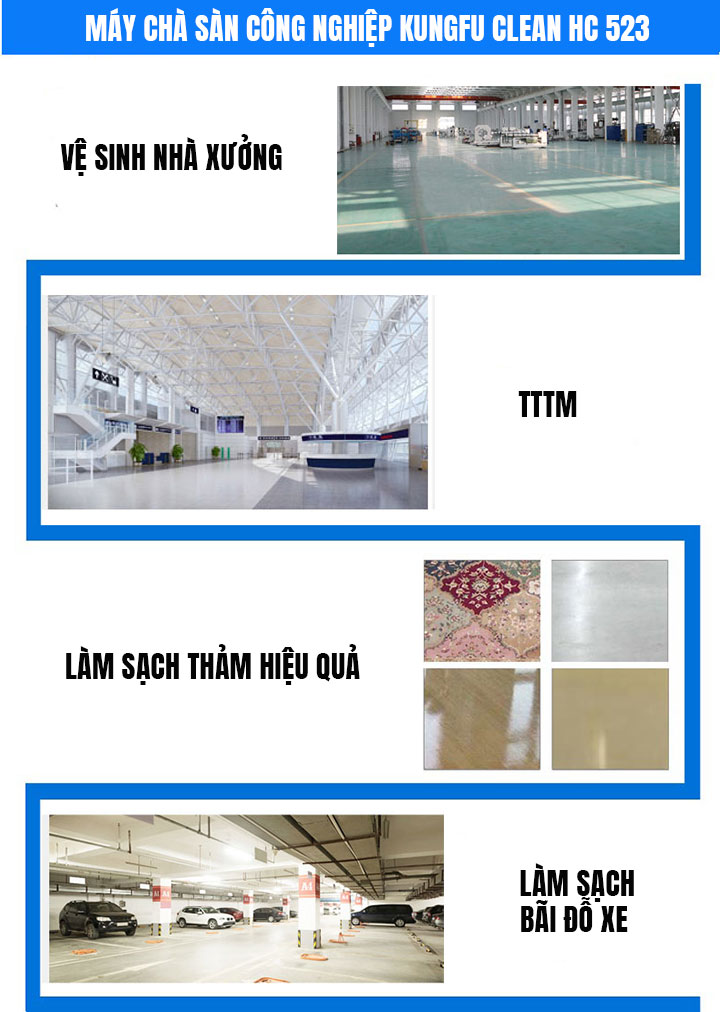Ứng dụng vượt trội của sản phẩm chà sàn Kungfu Clean HC 523