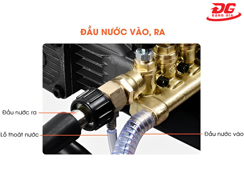 Đầu nước vào, ra máy rửa xe V-Jet 2200 VJ 80/2.2