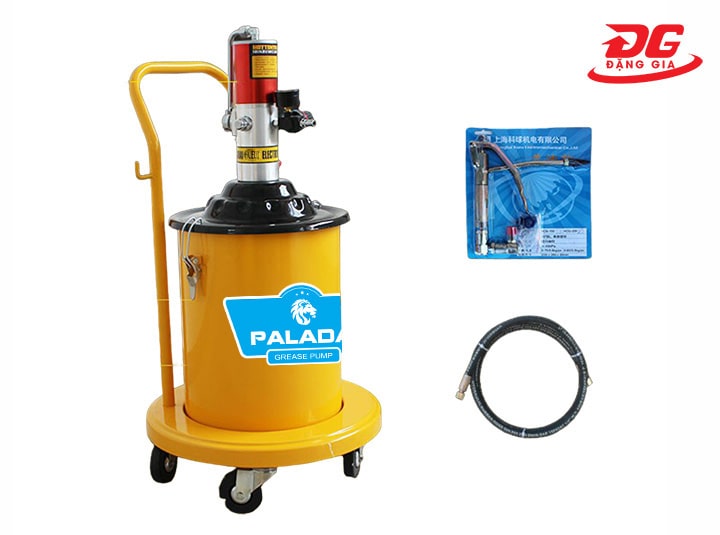 Máy bơm mỡ khí nén Palada PD-10 đã trang bị đầy đủ phụ kiện