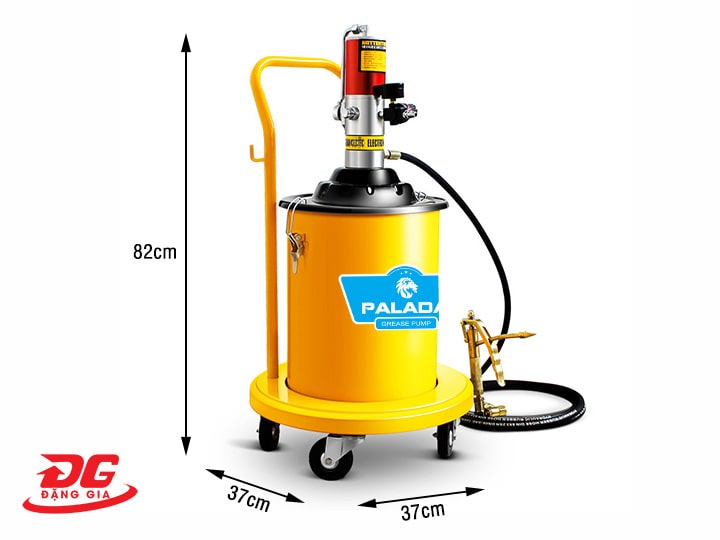 Kích thước máy bơm mỡ khí nén Palada PD-10