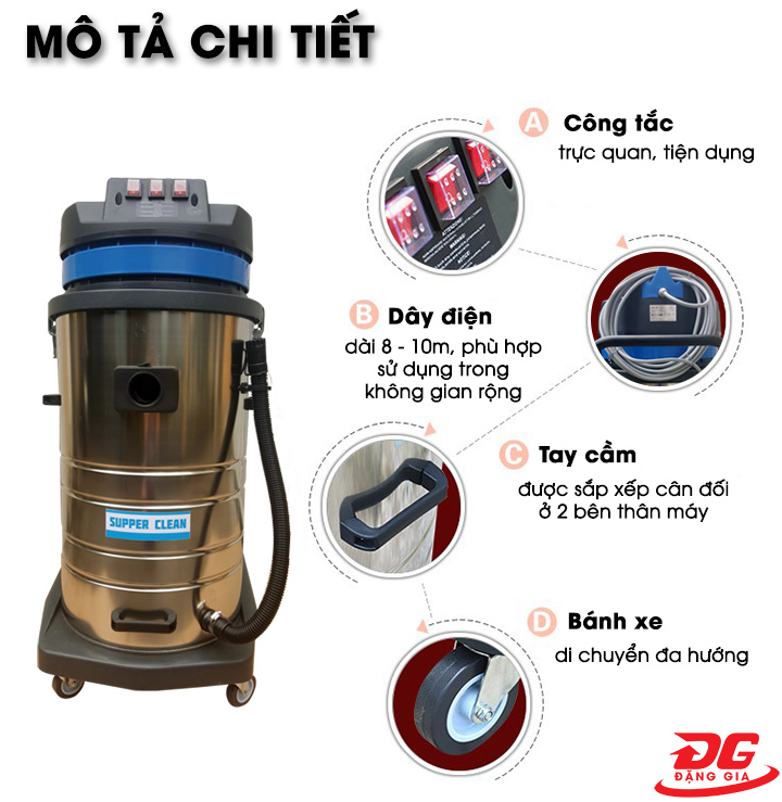 Máy hút bụi công suất lớn Supper Clean SC 90