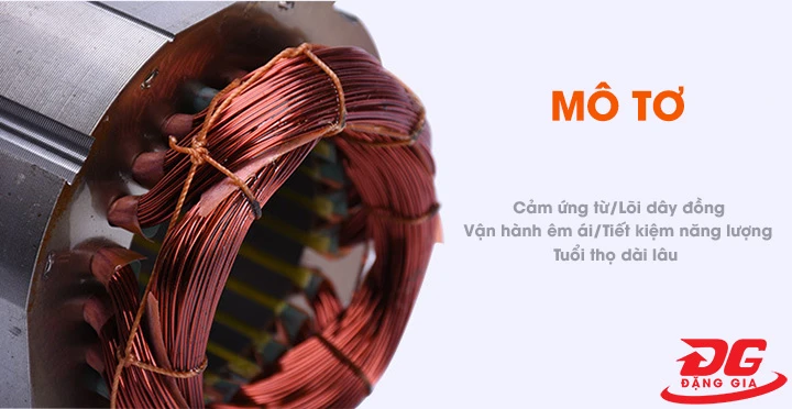 Mô tơ của máy hoạt động ổn định, vận hành êm ái, bền bỉ