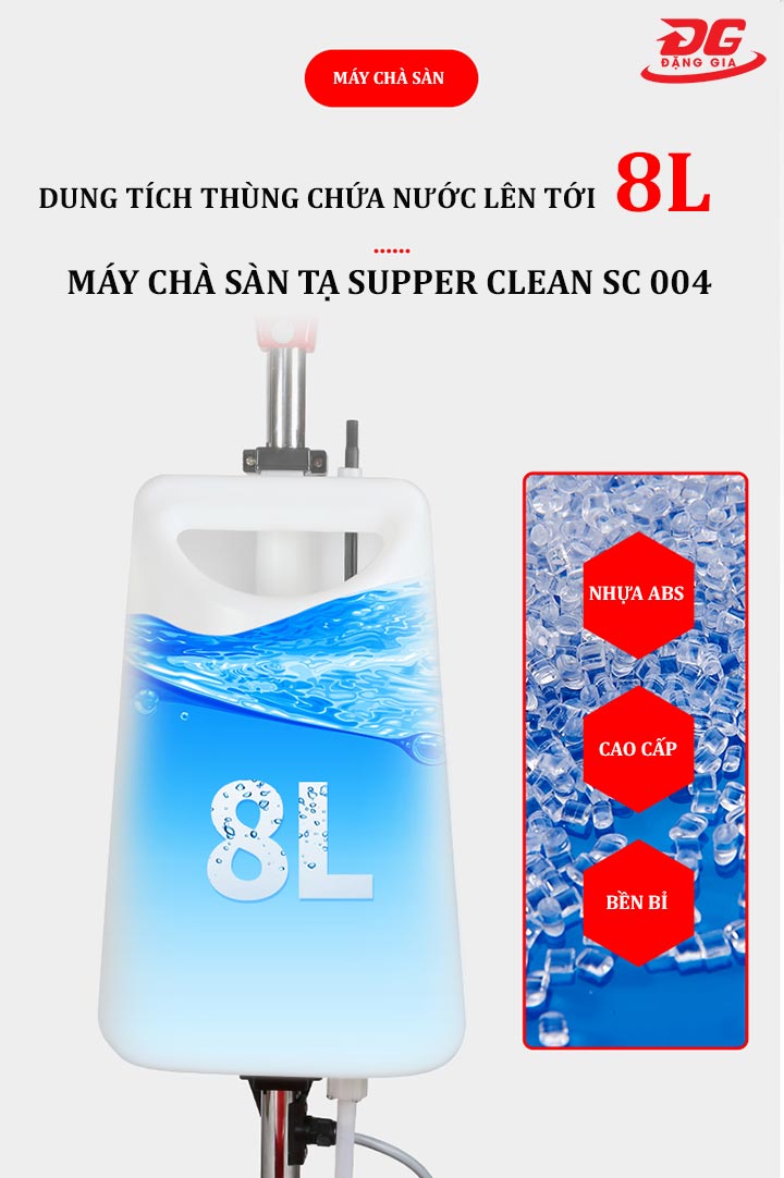 Dung tích thùng chứa nước lên tới 8l, được làm từ chất liệu cao cấp, bền bỉ