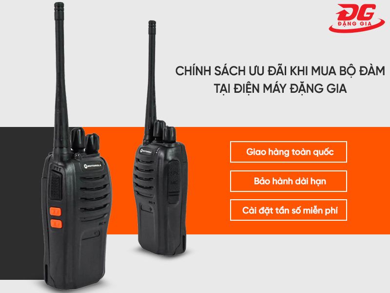 Chính sách ưu đãi khi mua bộ đàm Motorola GP 668 tại điện máy Đặng Gia