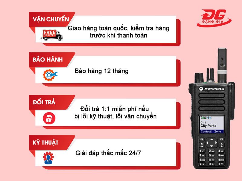 Cam kết khi mua bộ đàm tại Điện máy Đặng Gia