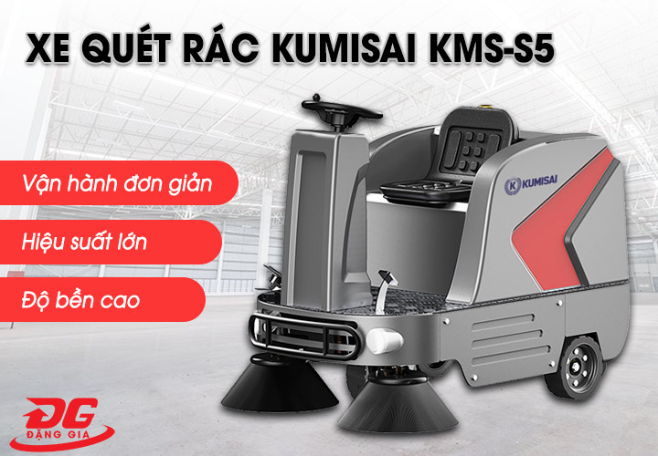 Xe quét rác ngồi lái Kumisai KMS-S5 chính hãng