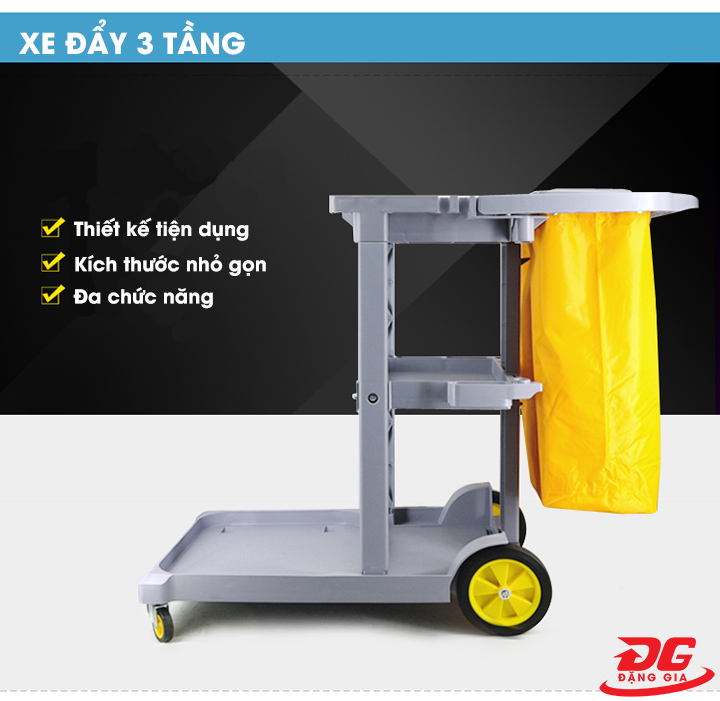 Đặc điểm của xe đẩy 3 tầng dọn vệ sinh