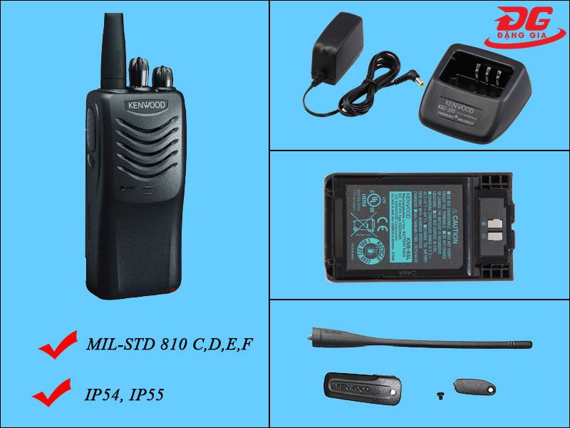 Máy bộ đàm Kenwood TK P701 và các phụ kiện đi kèm