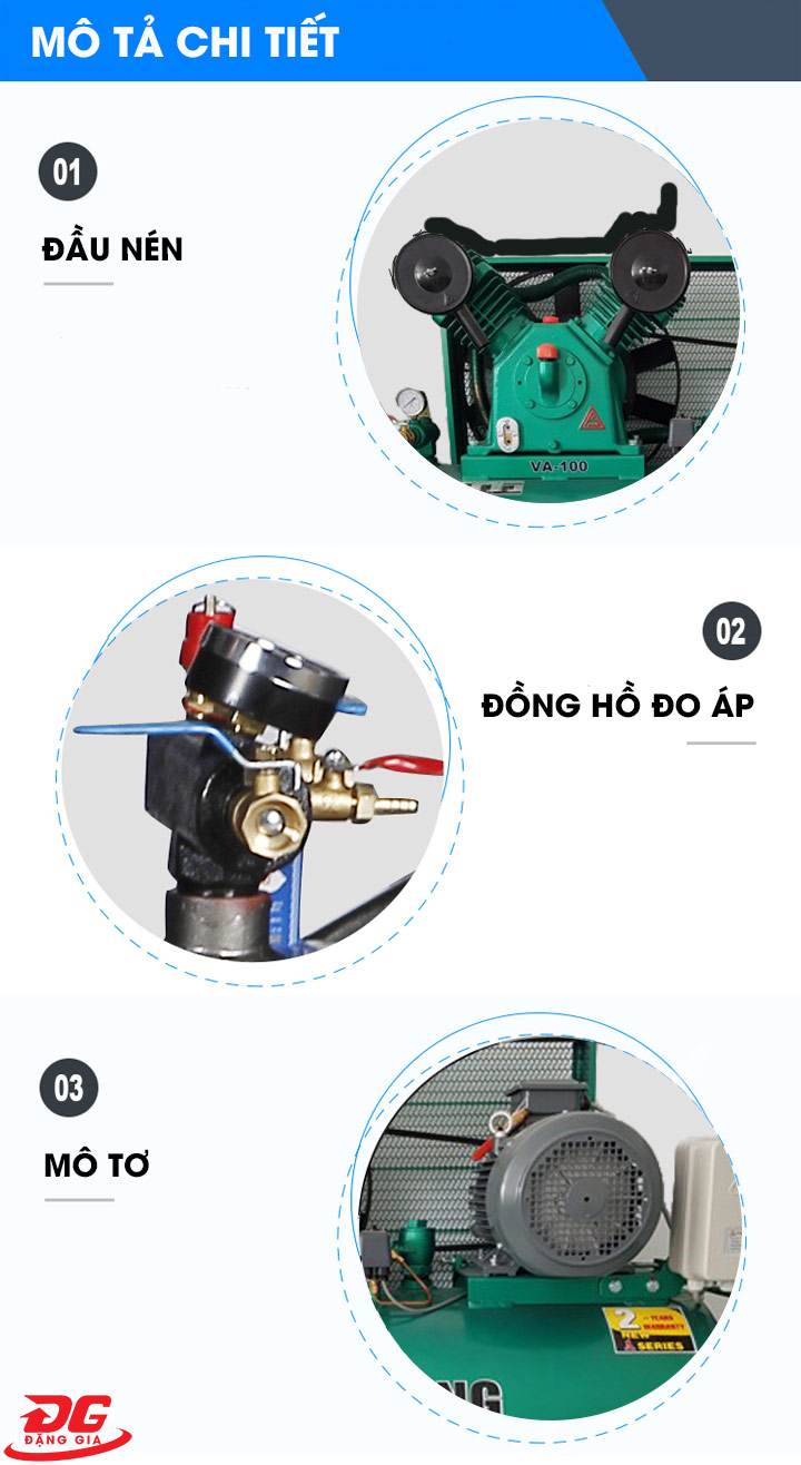 Cấu tạo Máy nén khí Fusheng VA-100