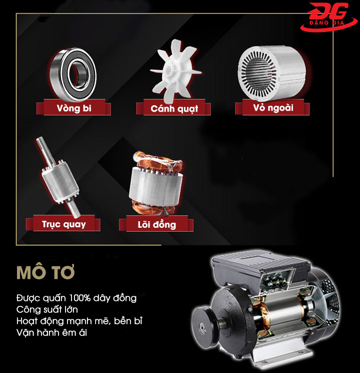 Motor máy có cấu tạo và thiết kế đặc biệt cho khả năng vận hành êm ái, ổn định