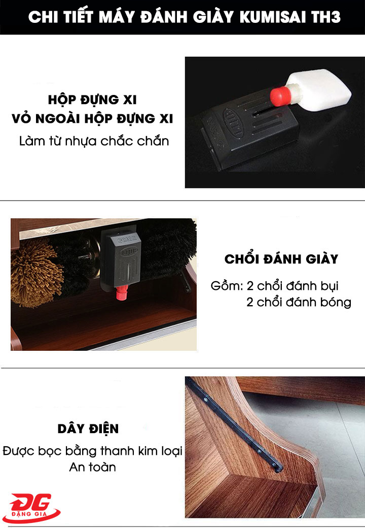 Chi tiết một số bộ phận của máy đánh giày Kumisai TH3