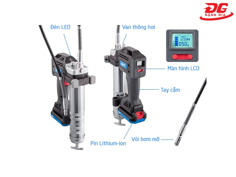 Cấu tạo súng bơm mỡ pin SKF TLGB 20