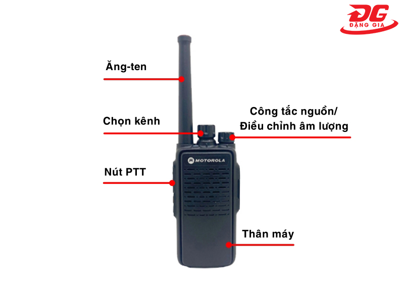 Những bộ phận chính của bộ đàm liên lạc Motorola GP 1000