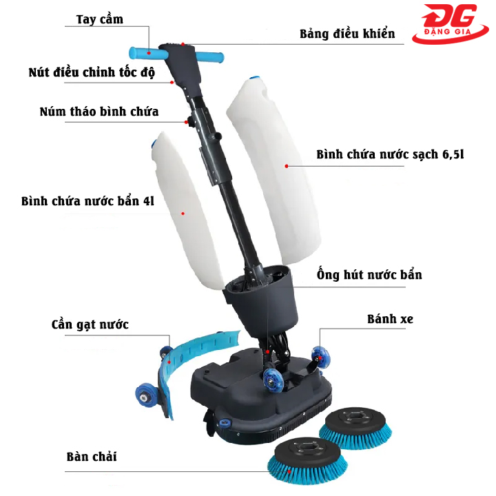 Cấu tạo máy chà sàn liên hợp mini Kumisai KMS-180
