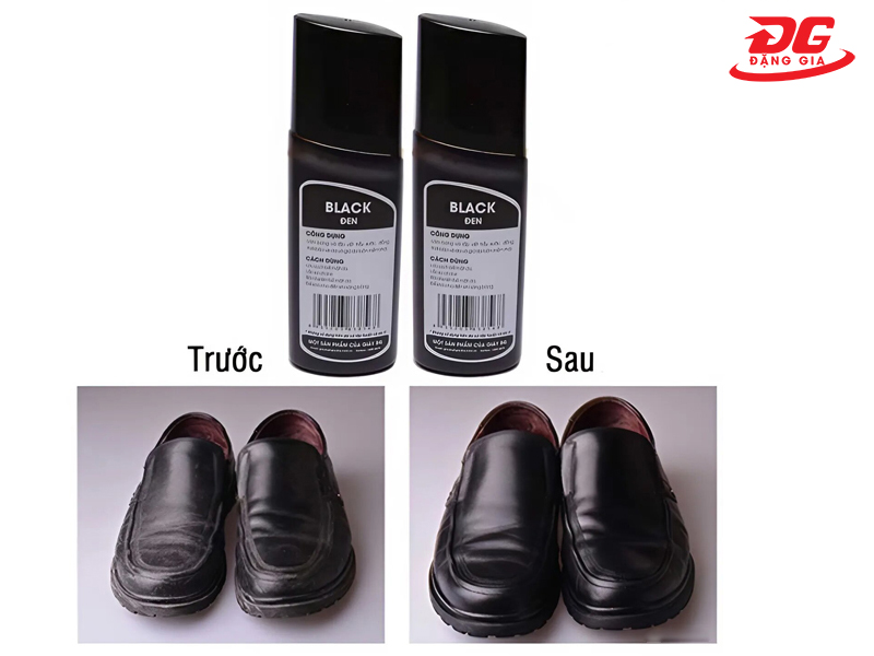 Sự thay đổi trước và sau khi sử dụng xi nước đánh giày
