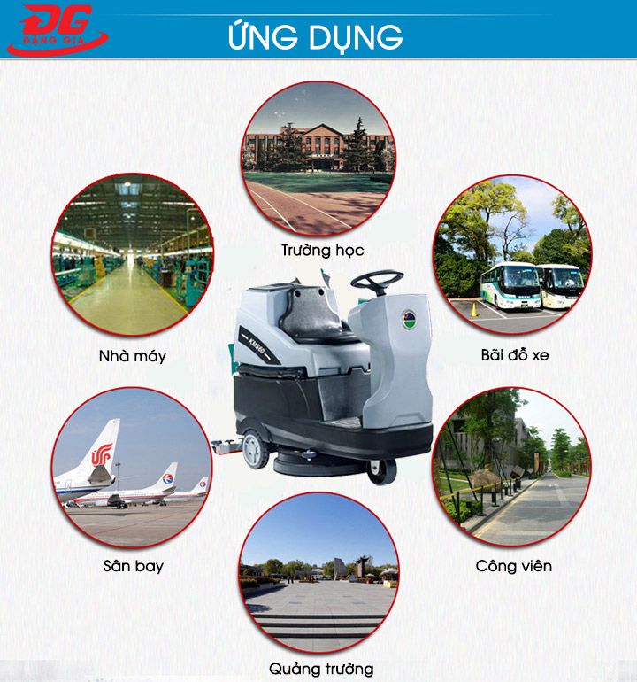 ứng dụng máy chà sàn ngồi lái Kumisai KMS-60