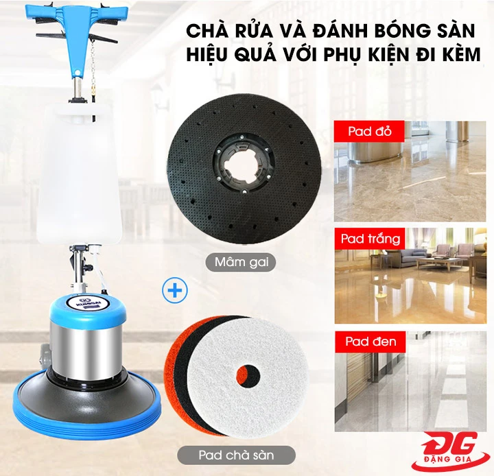 Máy chà sàn Kumisai KMS 002 và phụ kiện đi kèm máy