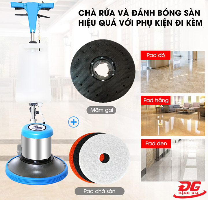 Máy chà sàn Kumisai KMS 002 và phụ kiện đi kèm máy