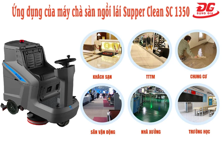 Ứng dụng của máy chà sàn ngồi lái Supper Clean SC 1350