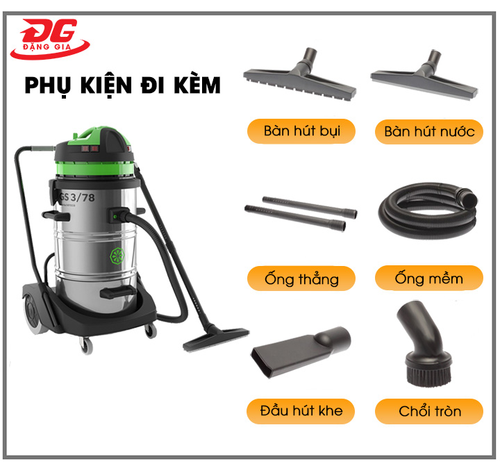 phụ kiện đi kèm máy hút bụi khô ướt IPC GS3/78 W&D