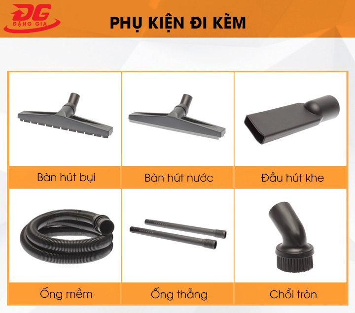 phụ kiện đi kèm máy hút bụi khô ướt IPC GC2/90 W&D