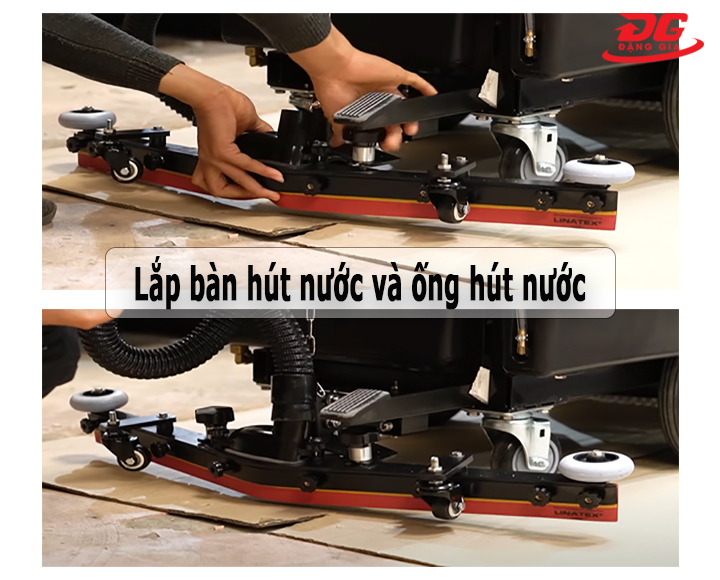 lắp ống hút vào bàn hút nước